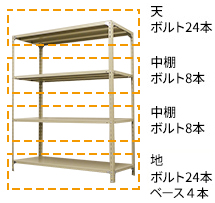 組み立てに使用するボルト数