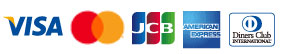 Visa、JCB、Master、Amex、Diners